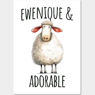 Ewe-nique and Adorable sweet lamb design Posters and Art